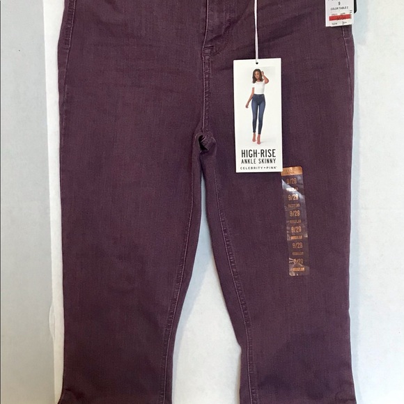 Celebrity Pink Womens Ankle Skinny Jeans Purple - Picture 4 of 9